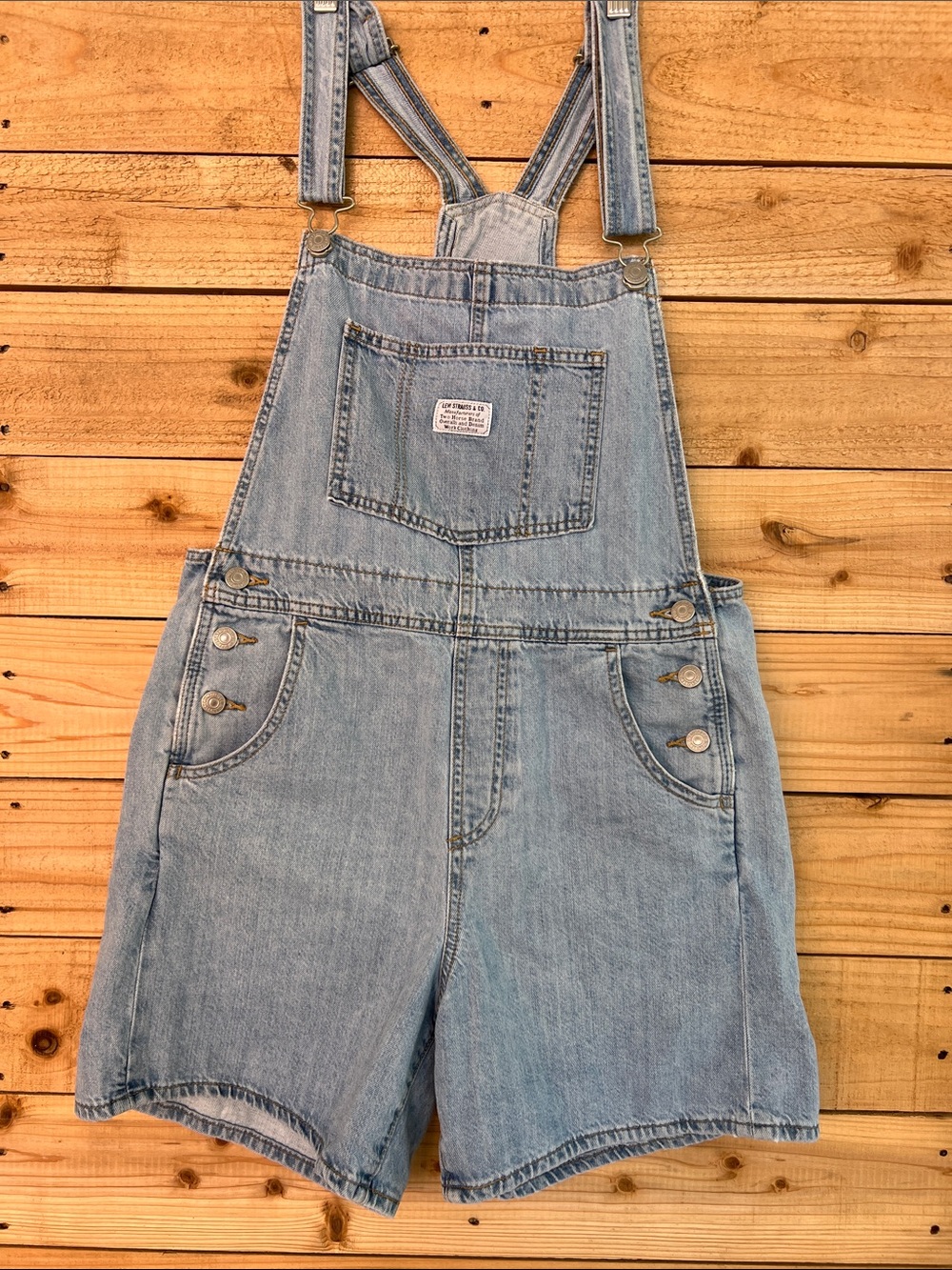 Levi's Light Blue Denim Overalls with Patch Label